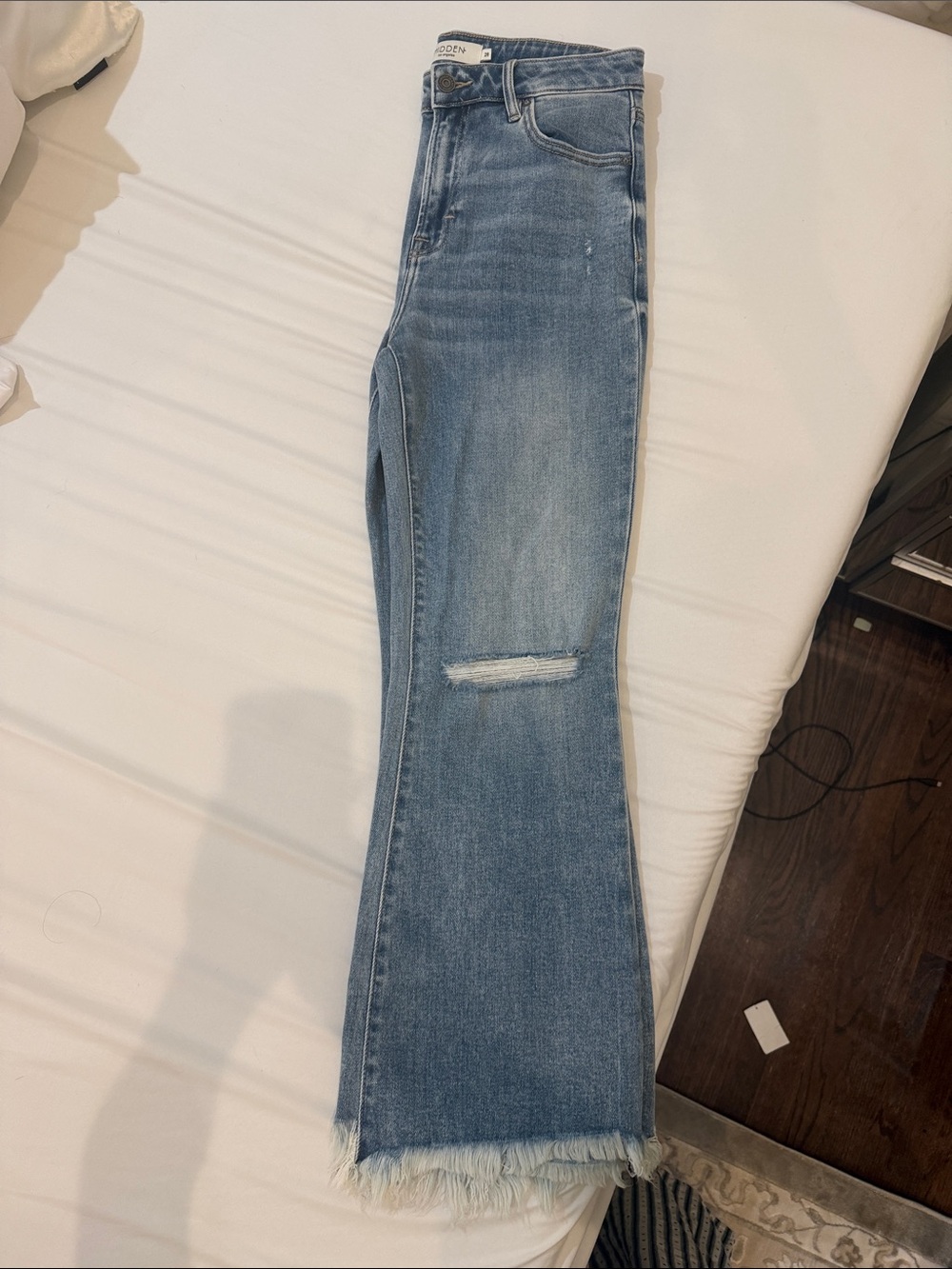 Sol Angeles Hidden Los Angeles Light Blue Denim Jeans with Tan Stitching